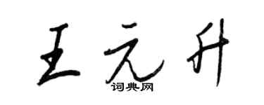 王正良王元升行書個性簽名怎么寫