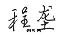 駱恆光程壟行書個性簽名怎么寫