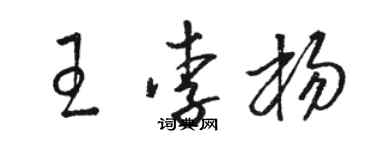 駱恆光王李楊草書個性簽名怎么寫