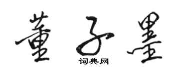 駱恆光董子墨行書個性簽名怎么寫