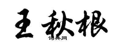 胡問遂王秋根行書個性簽名怎么寫