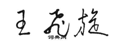 駱恆光王飛旋草書個性簽名怎么寫
