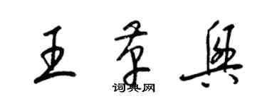 梁錦英王革興草書個性簽名怎么寫