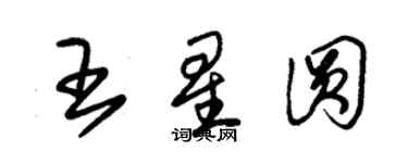 朱錫榮王星圓草書個性簽名怎么寫