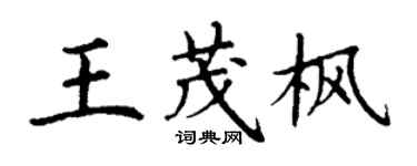 丁謙王茂楓楷書個性簽名怎么寫