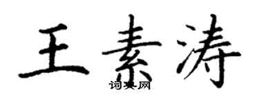 丁謙王素濤楷書個性簽名怎么寫