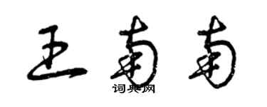 曾慶福王南南草書個性簽名怎么寫