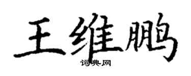 丁謙王維鵬楷書個性簽名怎么寫