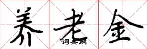 周炳元養老金楷書怎么寫