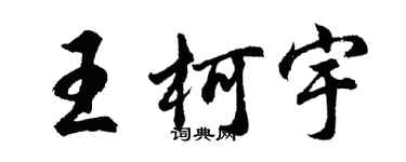 胡問遂王柯宇行書個性簽名怎么寫