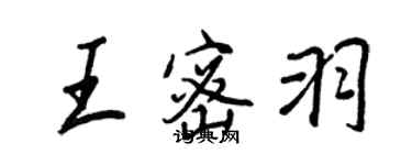 王正良王密羽行書個性簽名怎么寫