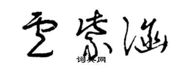 曾慶福盧紫涵草書個性簽名怎么寫