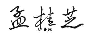 駱恆光孟桂芝行書個性簽名怎么寫