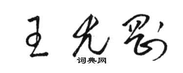 駱恆光王尤剛草書個性簽名怎么寫