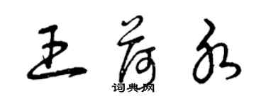 曾慶福王荷水草書個性簽名怎么寫