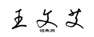 梁錦英王文艾草書個性簽名怎么寫