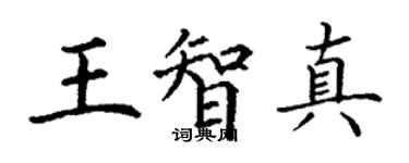 丁謙王智真楷書個性簽名怎么寫