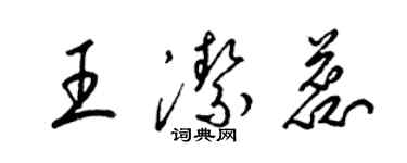 梁錦英王潔蕊草書個性簽名怎么寫