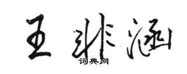 駱恆光王非涵行書個性簽名怎么寫