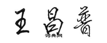 駱恆光王昌普行書個性簽名怎么寫