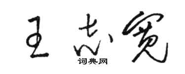 駱恆光王志寬草書個性簽名怎么寫