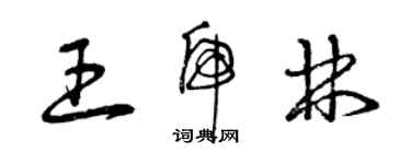 曾慶福王虎林草書個性簽名怎么寫