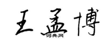 王正良王孟博行書個性簽名怎么寫