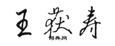 駱恆光王獲壽行書個性簽名怎么寫