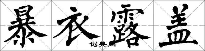 翁闓運暴衣露蓋楷書怎么寫