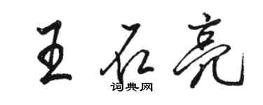 駱恆光王石亮行書個性簽名怎么寫