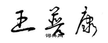 曾慶福王普康草書個性簽名怎么寫