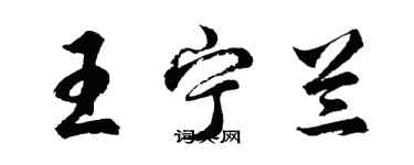 胡問遂王寧蘭行書個性簽名怎么寫