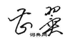 駱恆光曹翼草書個性簽名怎么寫