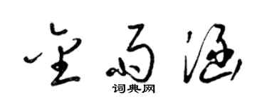 梁錦英金雨涵草書個性簽名怎么寫