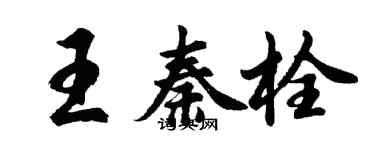 胡問遂王秦栓行書個性簽名怎么寫