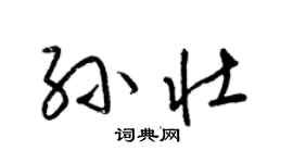 梁錦英孫壯草書個性簽名怎么寫