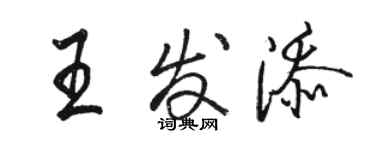 駱恆光王發添行書個性簽名怎么寫