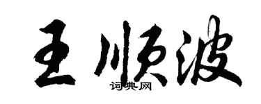 胡問遂王順波行書個性簽名怎么寫