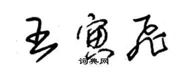 朱錫榮王寅飛草書個性簽名怎么寫