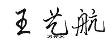 駱恆光王藝航行書個性簽名怎么寫