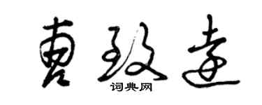 曾慶福曹致遠草書個性簽名怎么寫