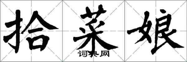 翁闓運拾菜娘楷書怎么寫