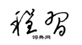 梁錦英程習草書個性簽名怎么寫