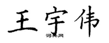 丁謙王宇偉楷書個性簽名怎么寫