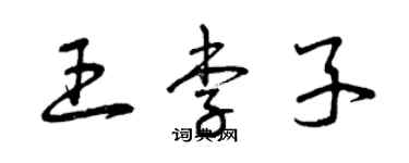 曾慶福王李子草書個性簽名怎么寫