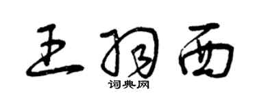 曾慶福王羽西草書個性簽名怎么寫