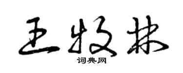 曾慶福王牧林草書個性簽名怎么寫