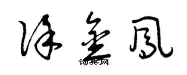 曾慶福徐金鳳草書個性簽名怎么寫