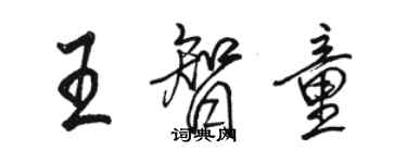 駱恆光王智童行書個性簽名怎么寫