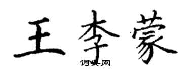 丁謙王李蒙楷書個性簽名怎么寫